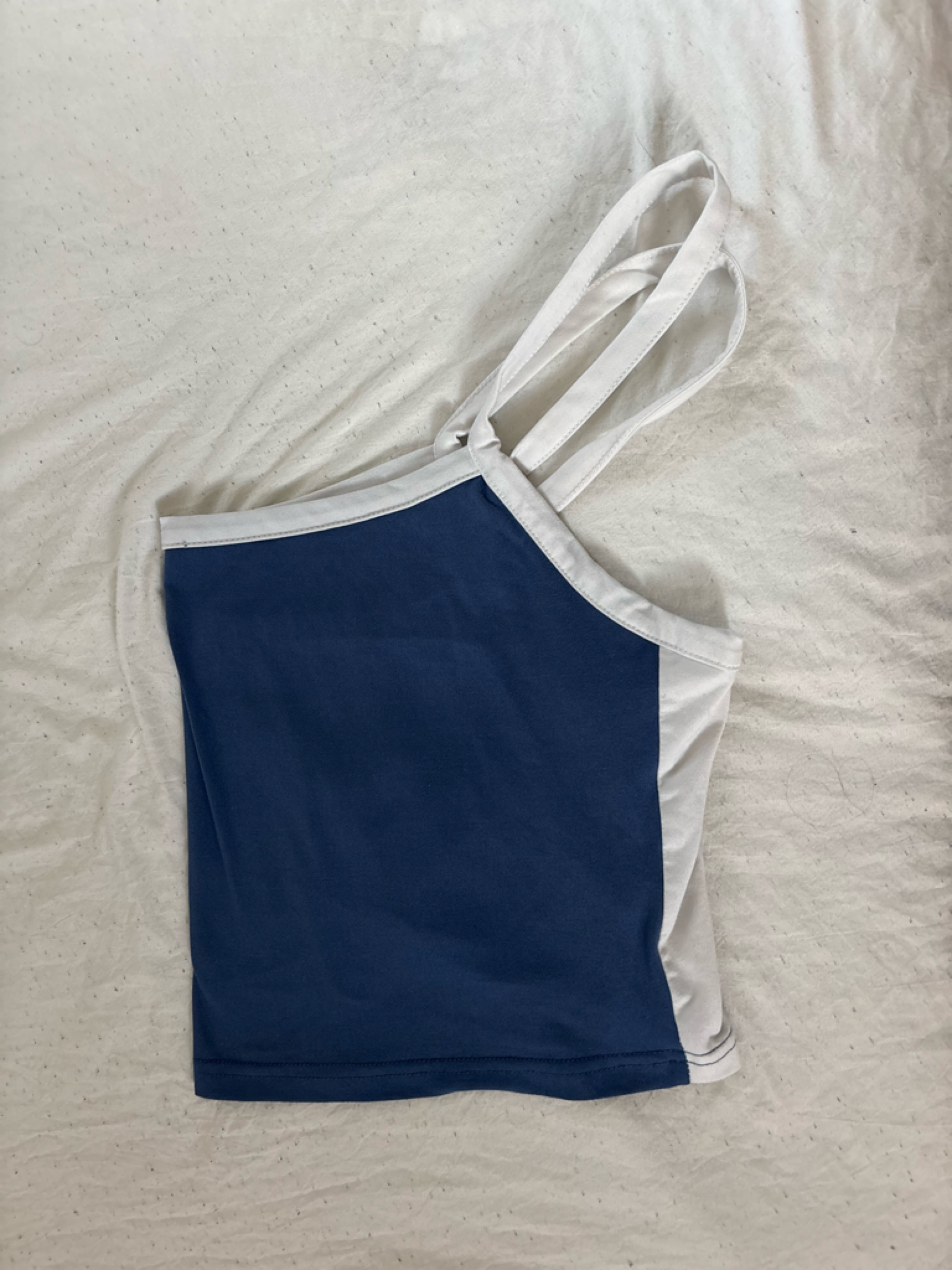 Shein Navy Blue Cropped Tank With White Trim